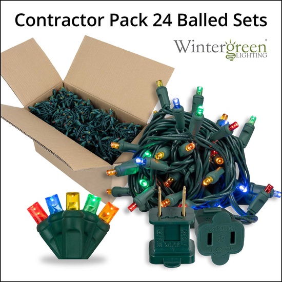 70 5mm Multi Color LED Christmas Lights, 4" Spacing, Contractor Pack