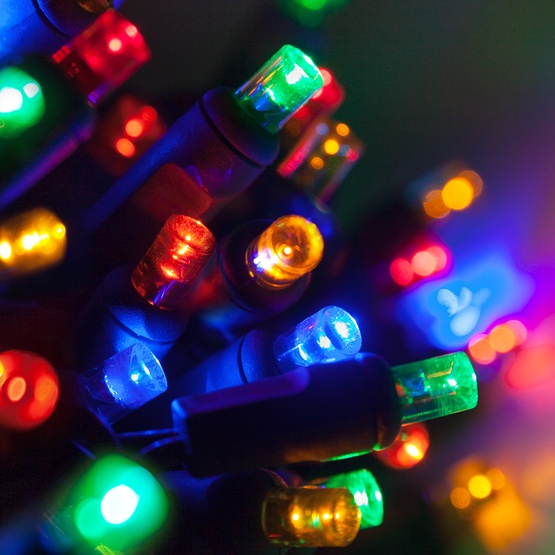 70 5mm Multi Color LED Christmas Lights, 4" Spacing, Contractor Pack