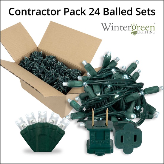 70 5mm Cool White LED Christmas Lights, 4" Spacing, Contractor Pack