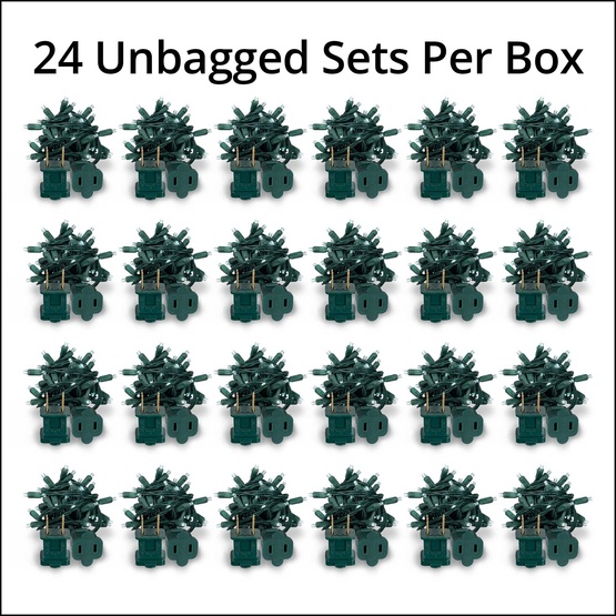 70 5mm Cool White LED Christmas Lights, 4" Spacing, Contractor Pack