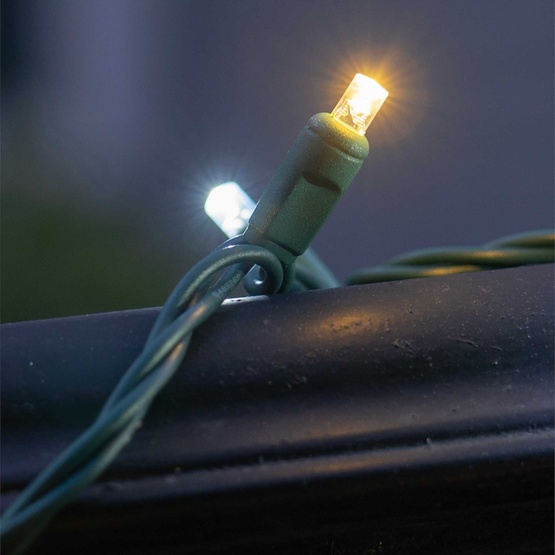 50 5mm Cool White, Warm White Champagne LED Christmas Lights, 6" Spacing