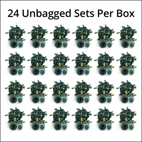 WeatherPro TM Water-Tight Commercial 50 5mm Warm White LED Christmas Lights, 4" Spacing, Contractor Pack