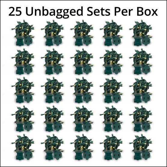 50 Warm White Outdoor LED Christmas Tree Lights, Mini 5MM, 6" Spacing, Contractor Pack