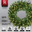 30" Pre-lit Commercial Oregon Fir LED Holiday Wreath, 100 Warm White Lights