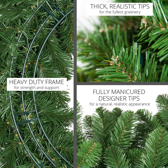 24" Pre-lit Commercial Oregon Fir LED Holiday Wreath, 50 Warm White Lights