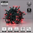 50 Red Outdoor LED Christmas Tree Lights, Mini 5MM, 6" Spacing