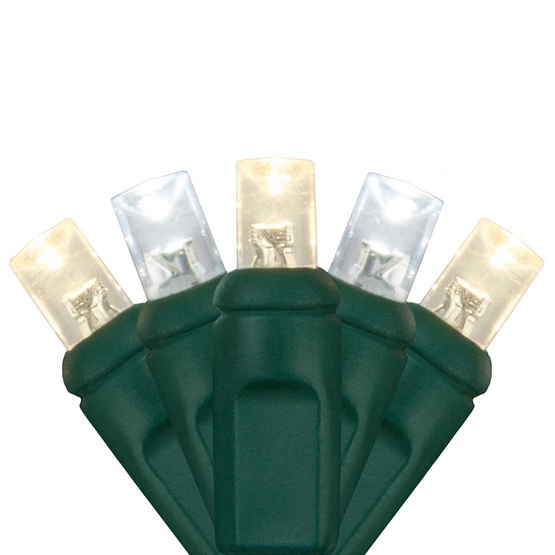 50 5mm Cool White, Warm White Champagne LED Christmas Lights, 6" Spacing