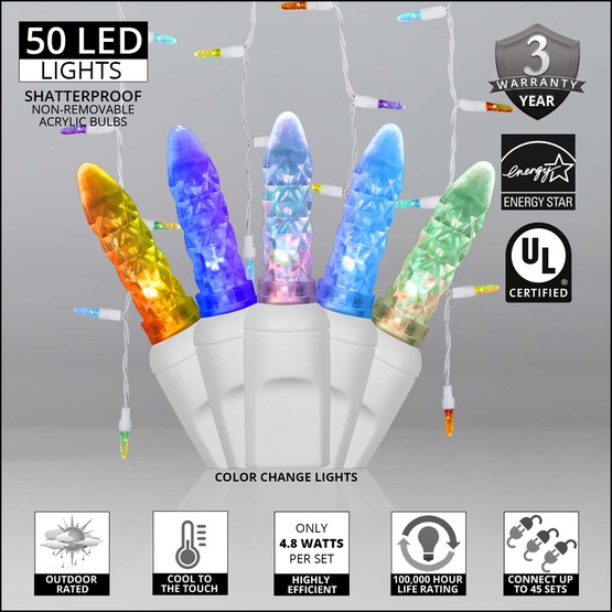 50 M5 Multicolor Color Change LED Icicle Lights