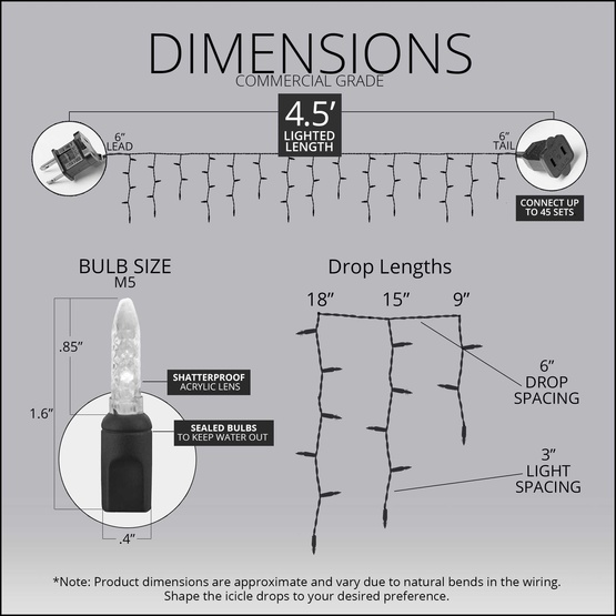 50 M5 Multicolor Color Change LED Icicle Lights