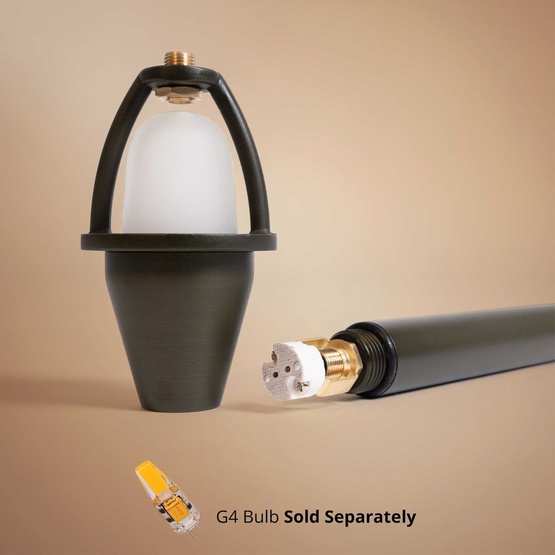 24" Carolina Two-Tier Garden Light, 8" Hat, Antique Bronze