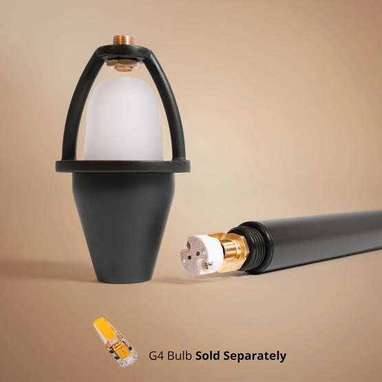 24" Carolina Two-Tier Garden Light, 8" Hat, Black