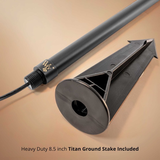 24" Carolina Two-Tier Garden Light, 8" Hat, Black