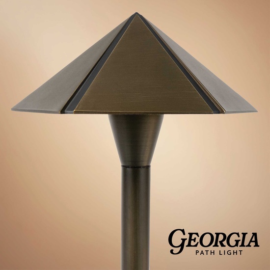 24" Georgia Parasol Garden Light, 8" Hat, Antique Bronze