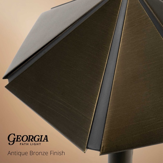 24" Georgia Parasol Garden Light, 8" Hat, Antique Bronze