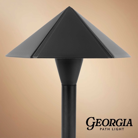 24" Georgia Parasol Garden Light, 8" Hat, Black
