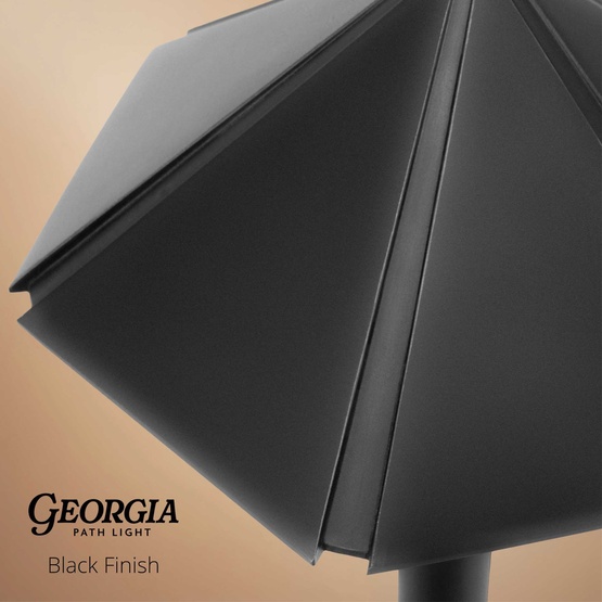 24" Georgia Parasol Garden Light, 8" Hat, Black