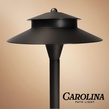 24" Carolina Two-Tier Garden Light, 8" Hat, Black