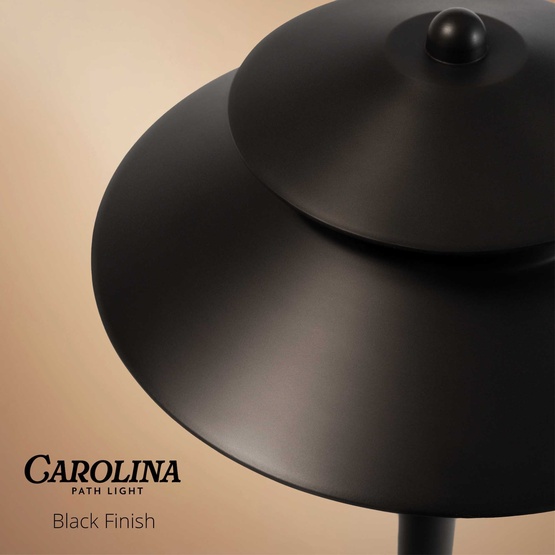 24" Carolina Two-Tier Garden Light, 8" Hat, Black