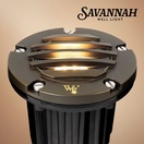 Savannah Outdoor Low Voltage Landscape Lighting Well Light with Gravel Guard, Antique Bronze