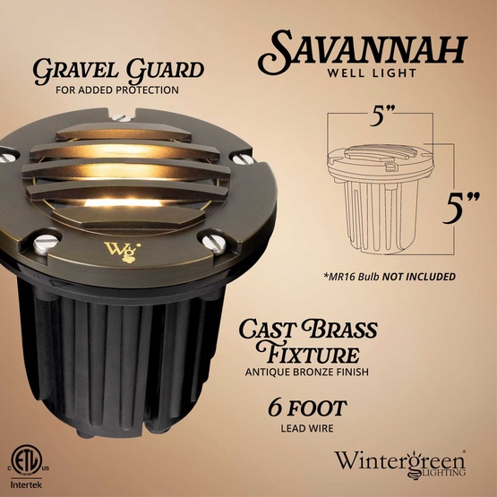  Savannah Well Light with Gravel Guard, Antique Bronze
