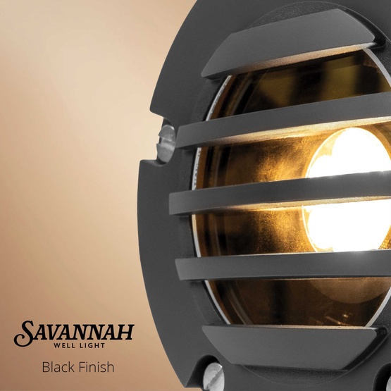  Savannah Well Light with Gravel Guard, Black