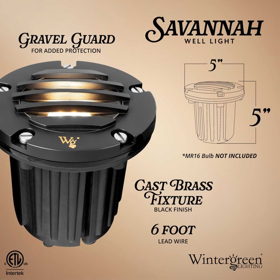  Savannah Well Light with Gravel Guard, Black
