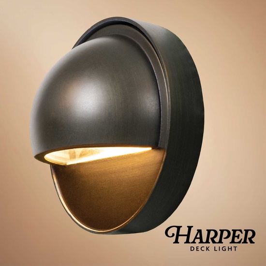 Harper Outdoor Low Voltage Landscape Lighting Deck Light, Antique Bronze