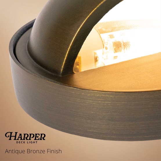 Harper Outdoor Low Voltage Landscape Lighting Deck Light, Antique Bronze