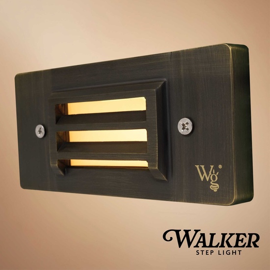 2W 240-Lumen Walker Exterior Step Light, Antique Bronze