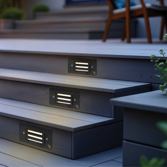 2W 240-Lumen Walker Exterior Step Light, Black