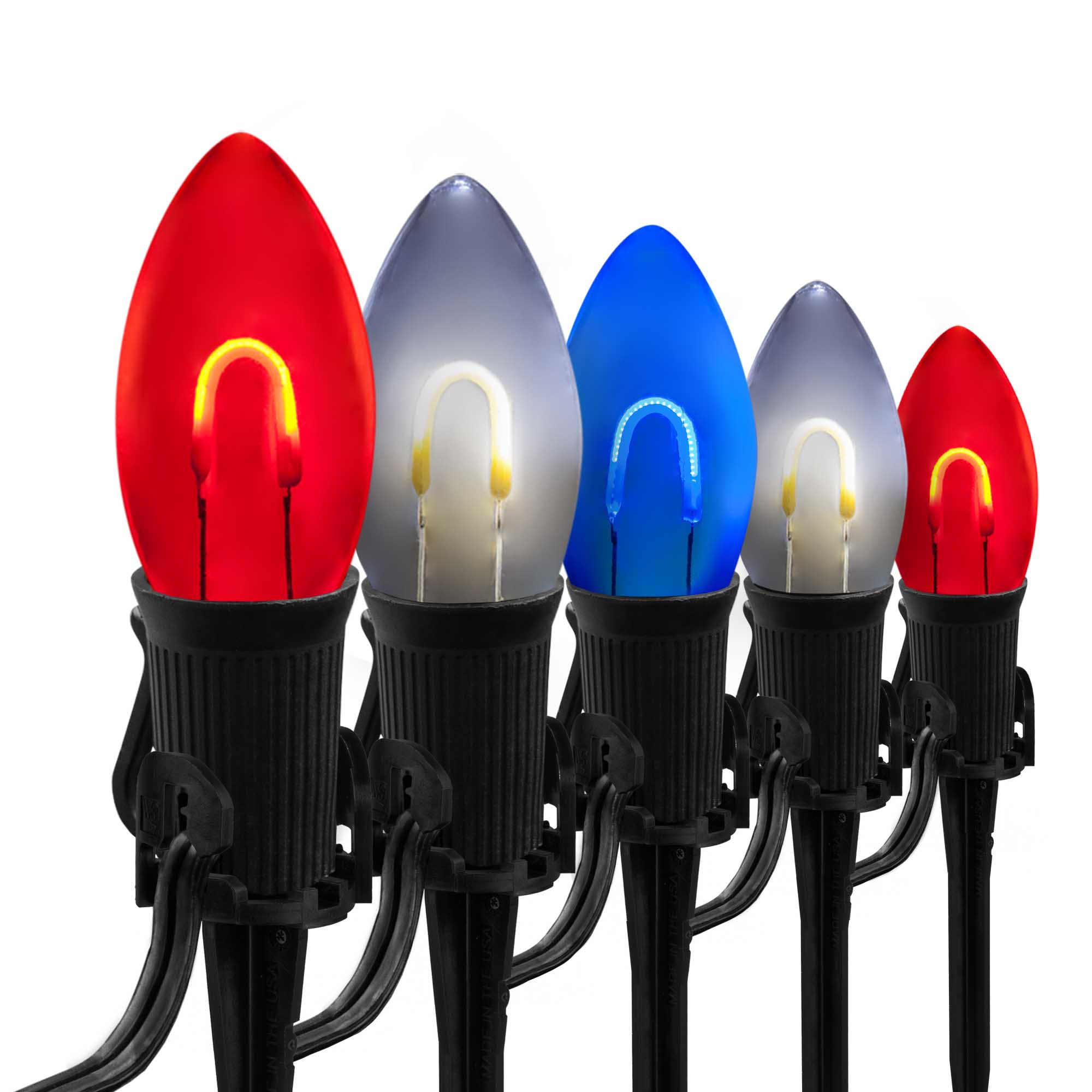 Christmas Lights - C9 Red / White / Blue Commercial LED Christmas