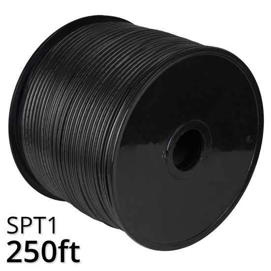 250' Black SPT1W Christmas Light Wire