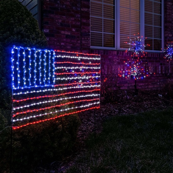 19" LED Patriotic American Flag 