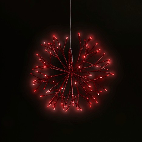 16" Red UltraBright Starburst Lighted Branches, Red LED Flashing Lights, 1 pc