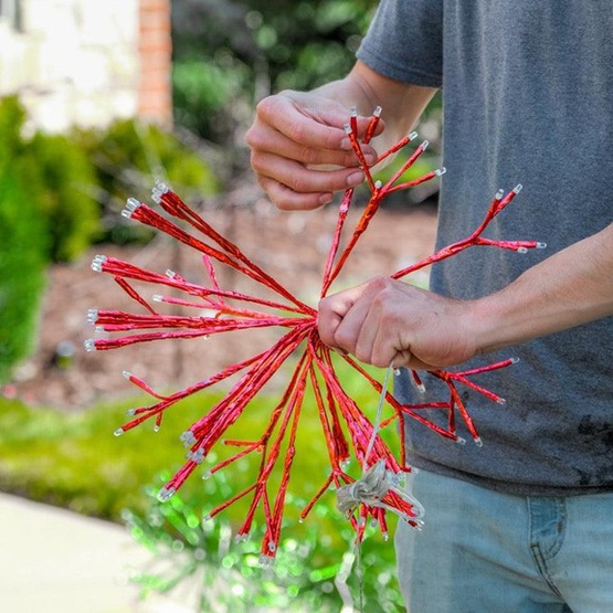 16" Red UltraBright Starburst Lighted Branches, Red LED Flashing Lights, 1 pc