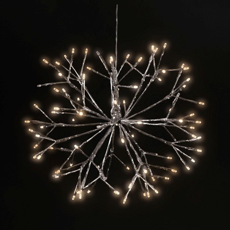 16" Silver UltraBright Starburst Lighted Branches, Warm White LED Flashing Lights, 1 pc