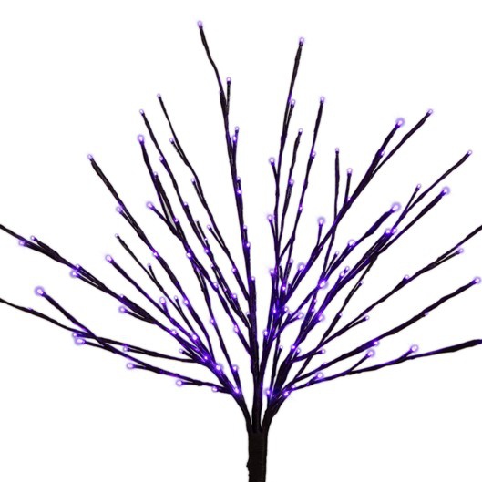 36" Brown Glimmer Spray Lighted Branches, Purple LED Lights, 1 pc