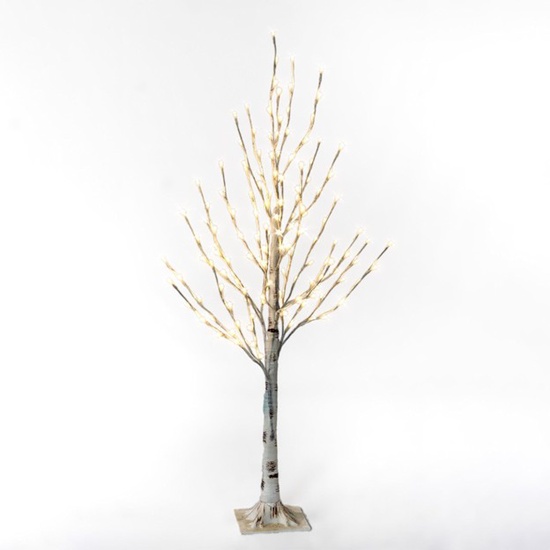 4' Warm White LED Birch Tree 