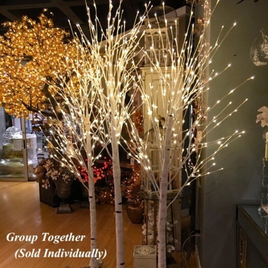 4' Warm White LED Birch Tree 