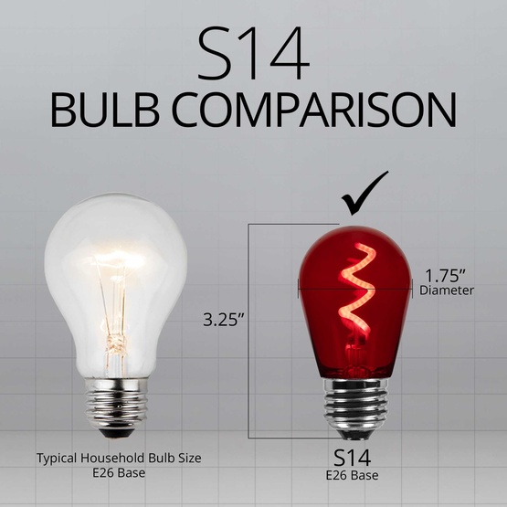 S14 Red Zig Zag Filament LED Replacement Bulbs