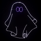 Halloween Ghost, Pure White and Purple LED Lights