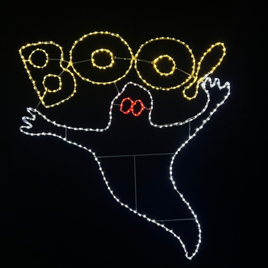 40" Halloween Ghost with Boo, Warm White, Pure White and Red LED