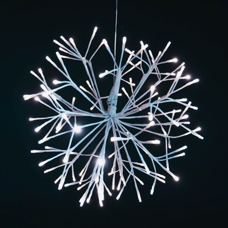 20" White UltraBright Starburst Lighted Branches, Pure White LED Flashing Lights, 1 pc