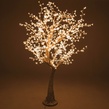 8.5' White LED Cherry Tree, Warm White Lights