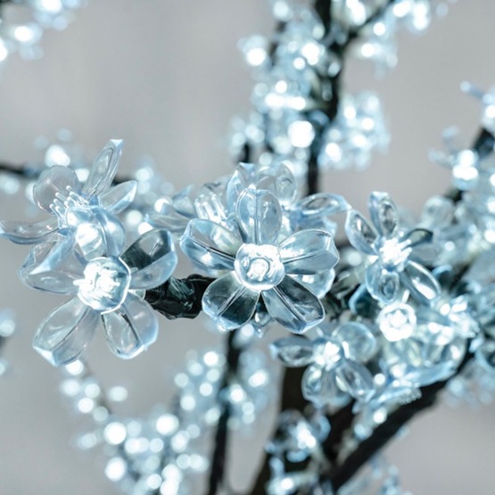 8.5' Black LED Cherry Tree, Pure White Lights