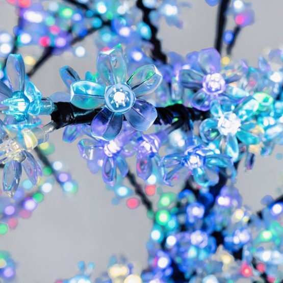 8.5' Black LED Cherry Tree, RGB Lights