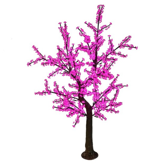 8.5' Black LED Cherry Tree, Pink Lights
