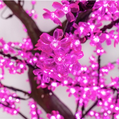 8.5' Black LED Cherry Tree, Pink Lights