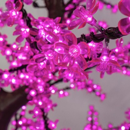 8.5' Black LED Cherry Tree, Pink Lights