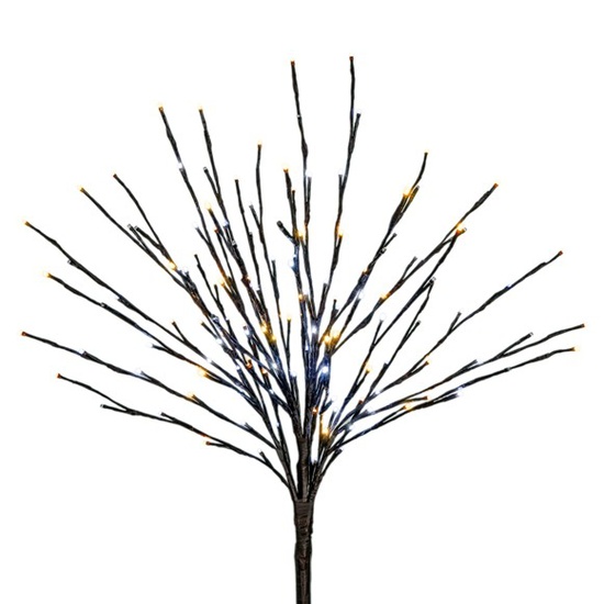 36" Brown Glimmer Spray Lighted Branches, Pure White / Warm White LED Lights, 1 pc